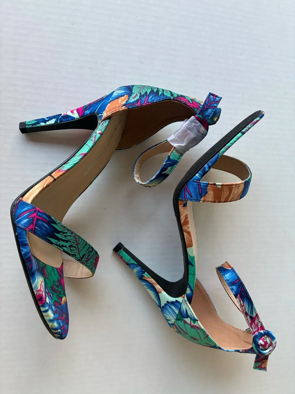 Multicolor Floral Ankle-Strap Heels